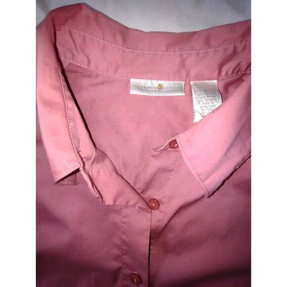 5/$25 EUC Sz 16 Long Sleeve Button Up Dusty Rose Cotton Stretch - Picture 3 of 4
